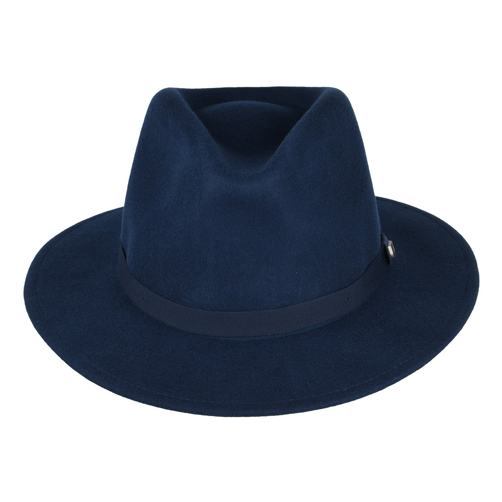 Brixton Hats Messer Packable Wool Felt Fedora Hat - Washed Navy
