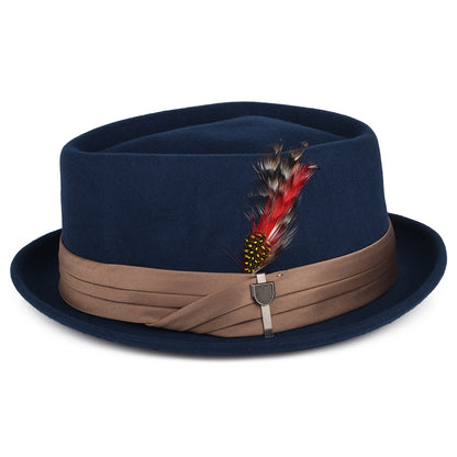 Brixton Hats Stout Wool Felt Pork Pie Hat - Washed Navy