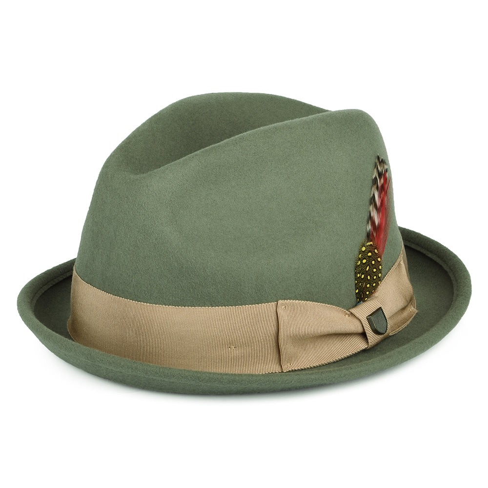 Brixton Hats Gain Wool Felt Trilby Hat - Olive