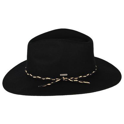 Brixton Hats Messer Western Wool Felt Fedora Hat - Black