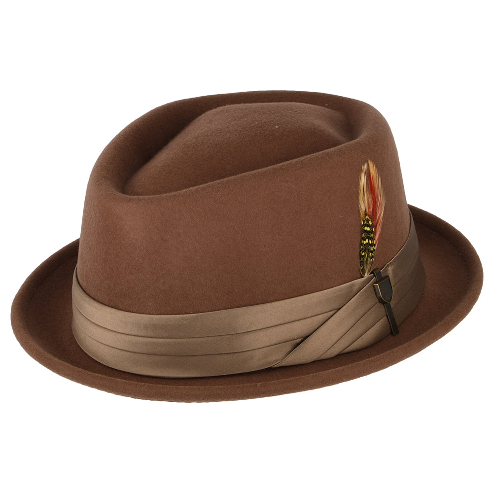 Brixton Hats Stout Wool Felt Pork Pie Hat - Brown-Bronze
