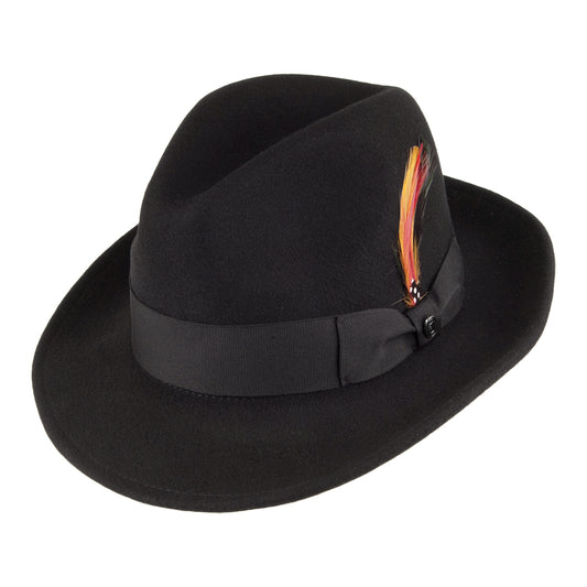 Jaxon & James Crushable Pinch Crown Fedora - Black