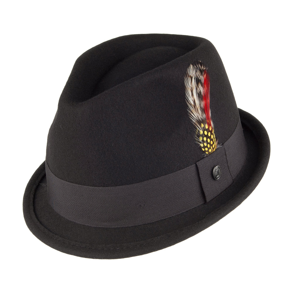 Jaxon & James Dekker Crushable Trilby Hat - Black