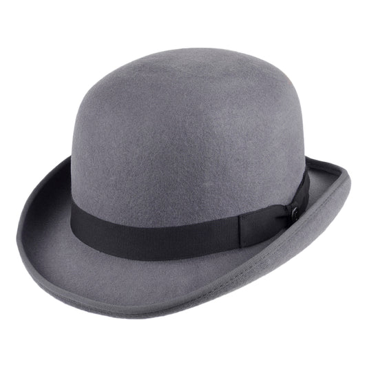 Jaxon & James Wool Felt English Bowler Hat - Grey