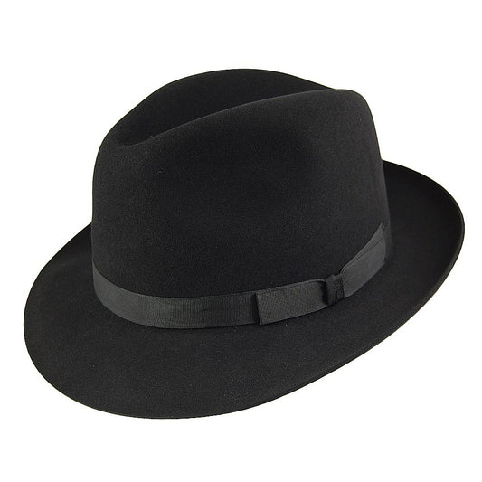 Christys Hats Epsom Fur Felt Fedora - Black