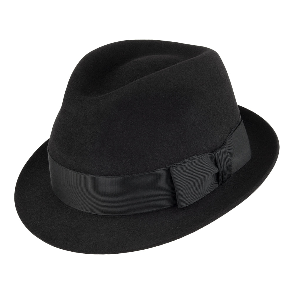 Christys Hats Pinch Vegas Fur Felt Trilby Hat - Black