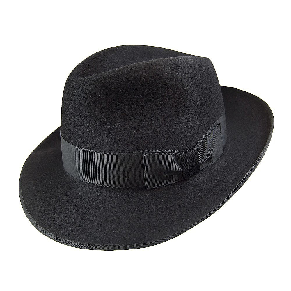 Christys Hats Gangster Fur Felt Fedora Hat - Black