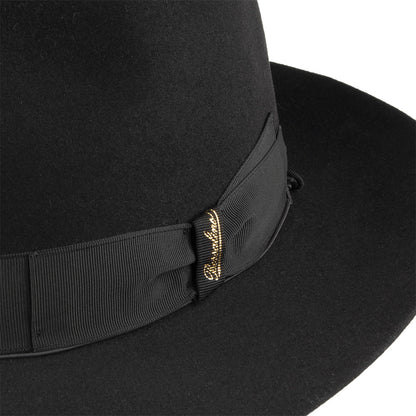 Borsalino Avalon Fur Felt Fedora Hat - Black