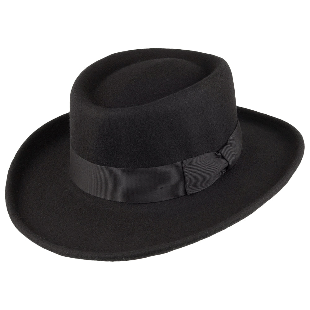 Jaxon & James Crushable Wool Felt Gambler Hat - Black
