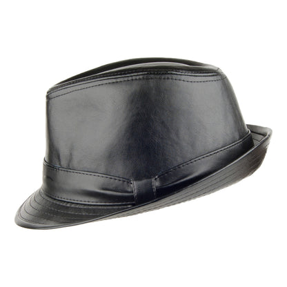 Dorfman Pacific Hats Faux Leather II Trilby - Black
