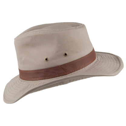 Dorfman Pacific Hats Washed Twill Outback Hat - Khaki