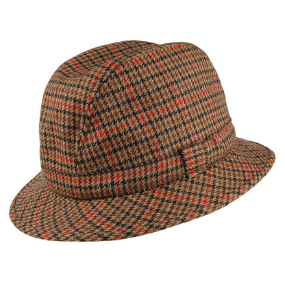 City Sport Rollable Houndstooth Cashmere Trilby Hat - Brown Multi