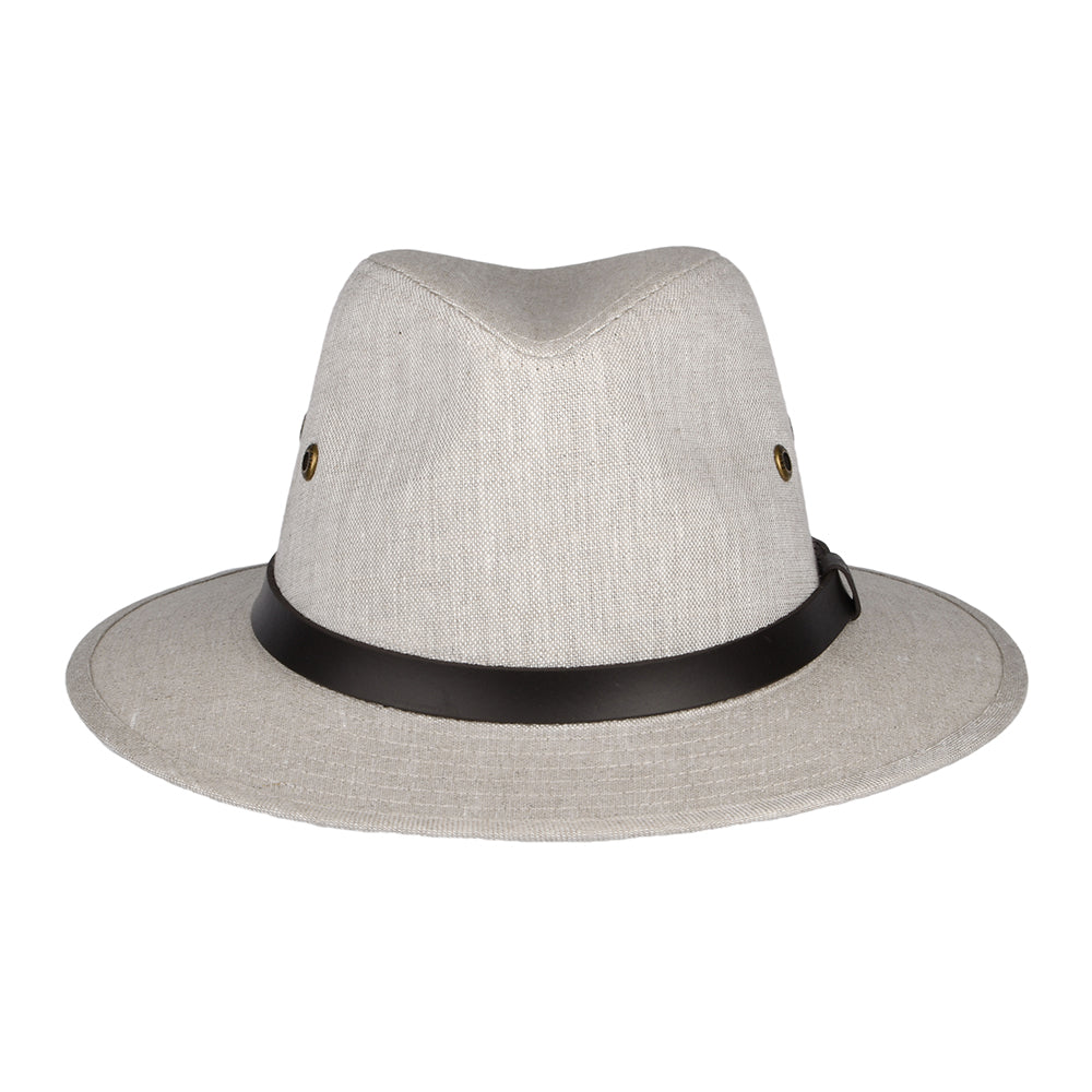 Failsworth Hats Irish Linen Safari Fedora Hat - Natural Mix