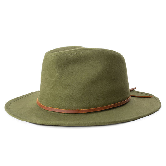 Brixton Hats Wesley Cotton Fedora Hat - Olive