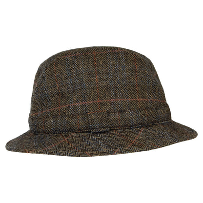 City Sport Herringbone Rollable Trilby Hat - Olive