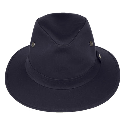 Failsworth Hats Waxed Drifter Water Repellent Fedora Hat - Navy Blue