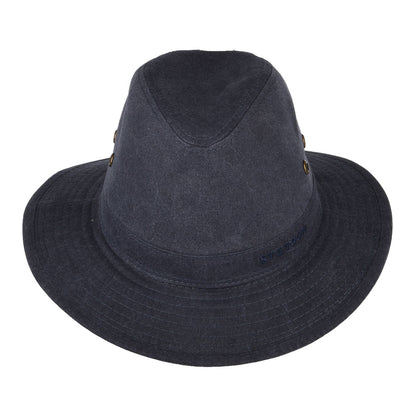 Stetson Hats Organic Cotton Crushable Safari Fedora Hat - Navy Blue