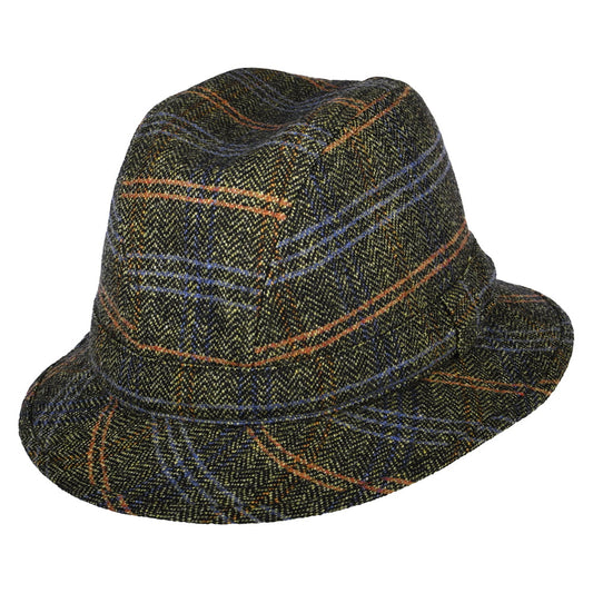 City Sport Herringbone Rollable Trilby Hat - Tan-Black-Multi