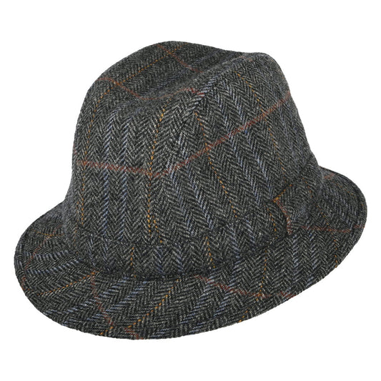 City Sport Herringbone Rollable Trilby Hat - Grey-Multi