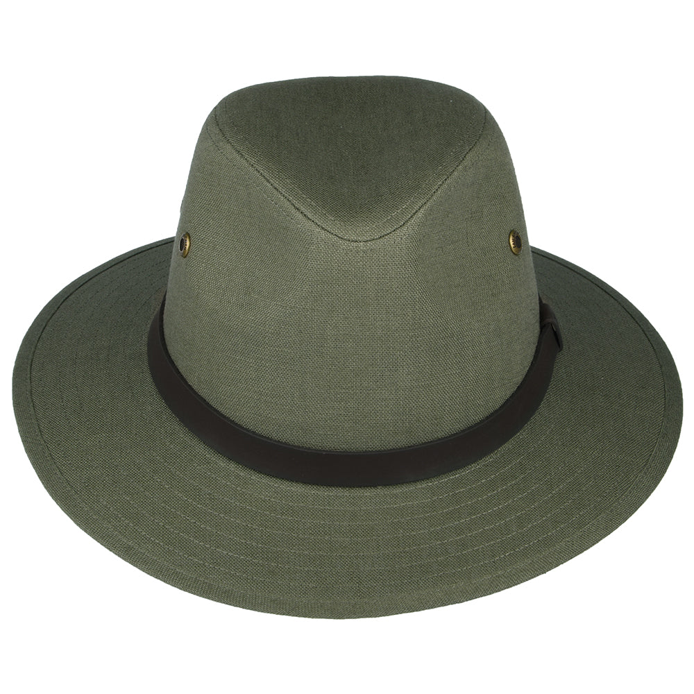 Failsworth Hats Irish Linen Safari Fedora Hat - Khaki