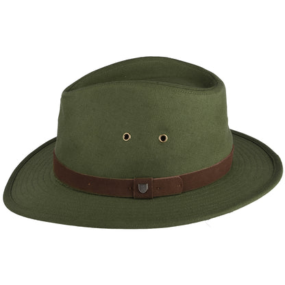 Brixton Hats Messer X Adventure Water Repellent Cotton Fedora Hat - Olive