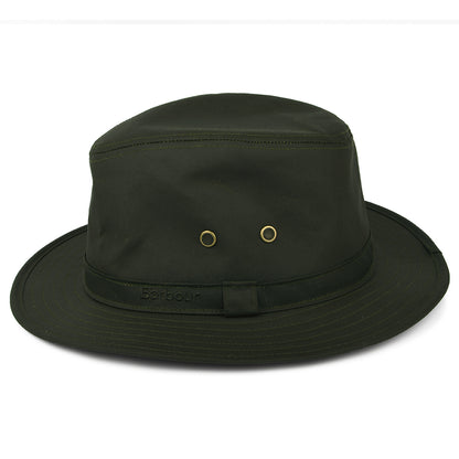Barbour Hats Dawson Waxed Cotton Safari Hat - Olive