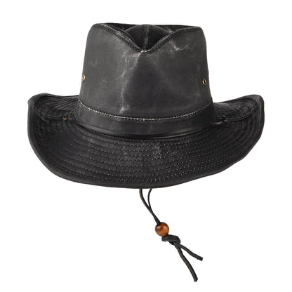Dorfman Pacific Hats Weathered Cotton Outback Hat - Black