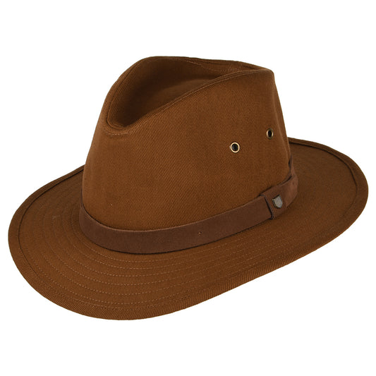 Brixton Hats Messer X Adventure Water Repellent Cotton Fedora Hat - Light Brown