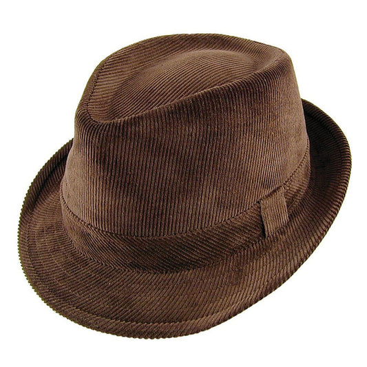 Jaxon & James Corduroy Trilby Hat - Brown