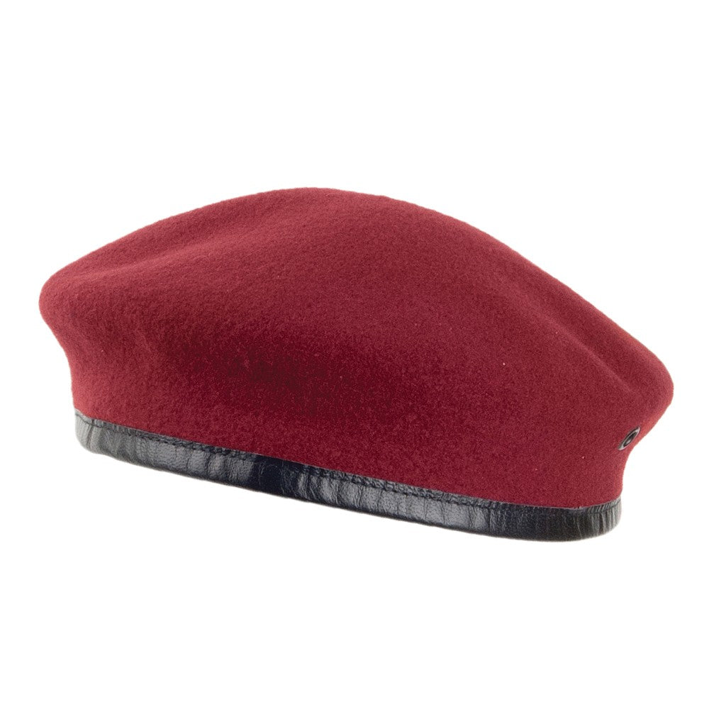 Héritage par Laulhère Hats Merino Wool French Military Beret - Red