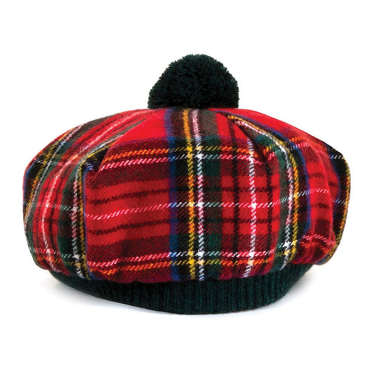 Lochcarron Of Scotland Lambswool Tam O' Shanter Hat - Royal Stewart - Red