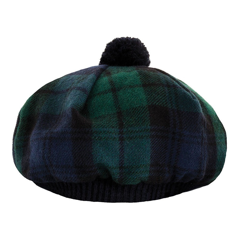 Lochcarron Of Scotland Lambswool Tam O' Shanter Hat - Black Watch Modern