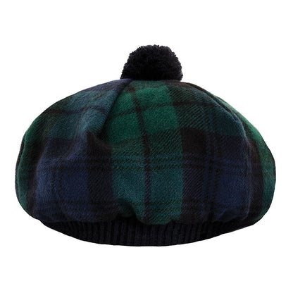 Lochcarron Of Scotland Lambswool Tam O' Shanter Hat - Black Watch Modern