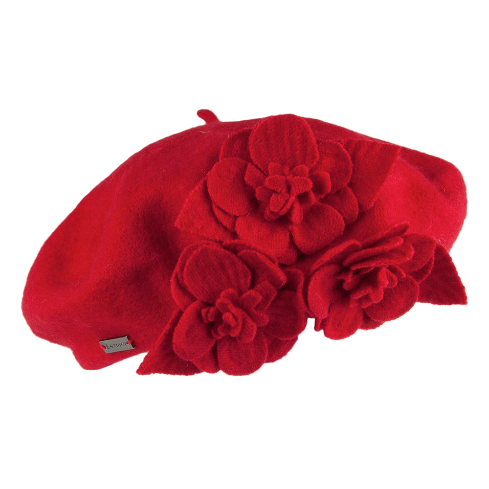 Betmar Hats Flower Beret - Red