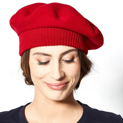 Héritage par Laulhère Hats Parisienne Merino Wool Beret - Red