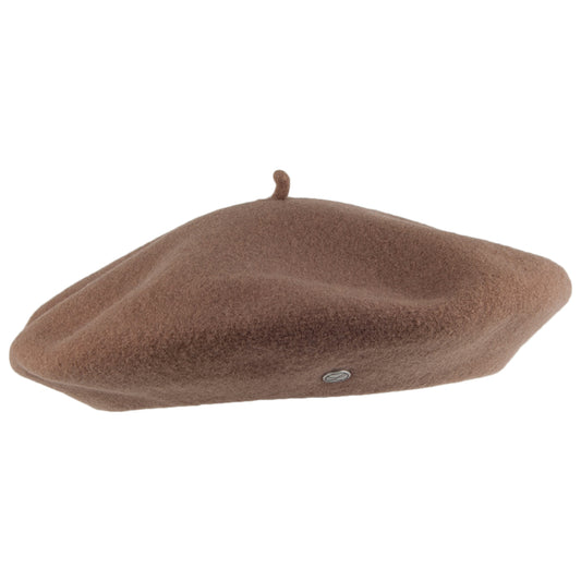 Laulhère Authentique Merino Wool Beret - Light Brown