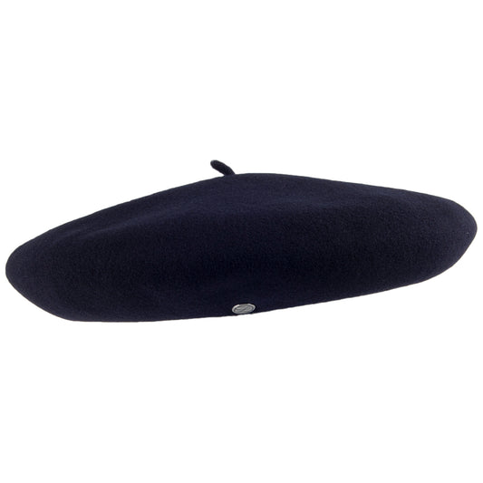Laulhère Merino Wool 10 Inch Basque Beret - Dark Navy