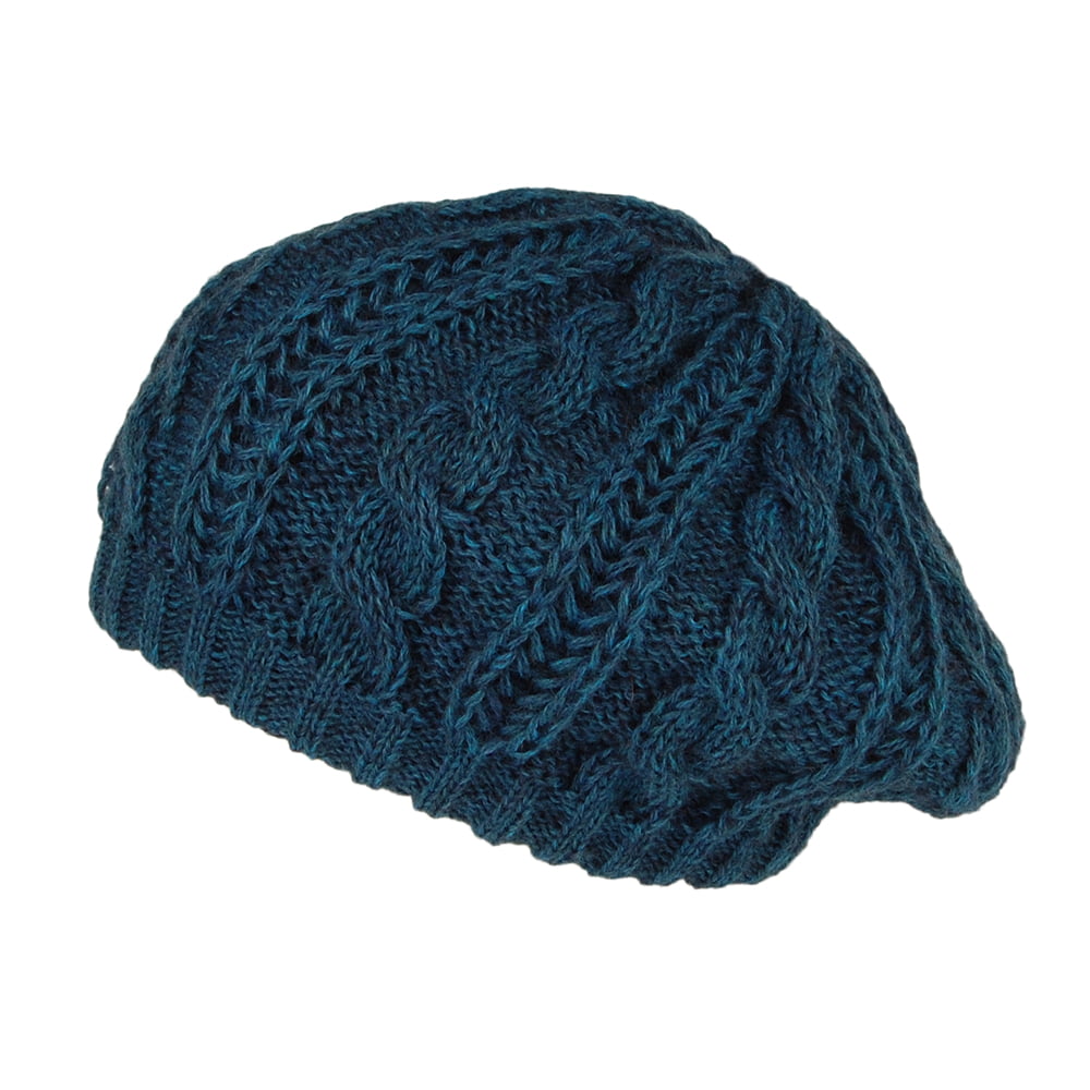 Whiteley Hats Cable Knit Beret - Teal