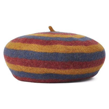 Brixton Hats Audrey Striped Wool Beret - Multi-Coloured