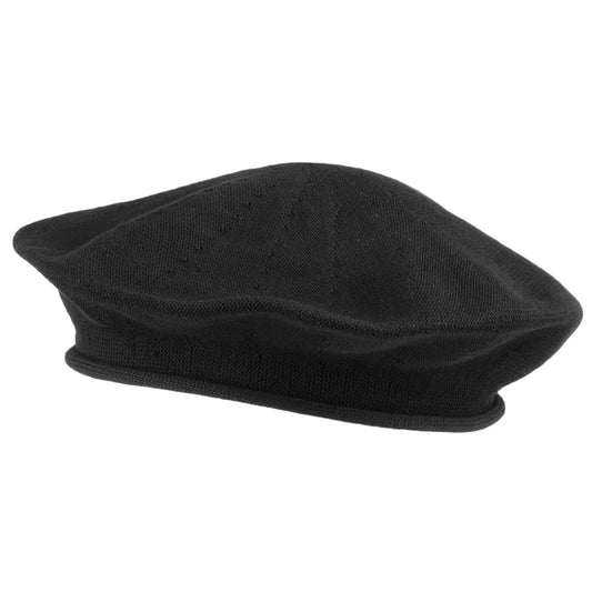 sur la tête 10.5 Inch Cotton Beret - Black