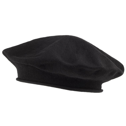 sur la tête 11.5 Inch Cotton Beret - Black