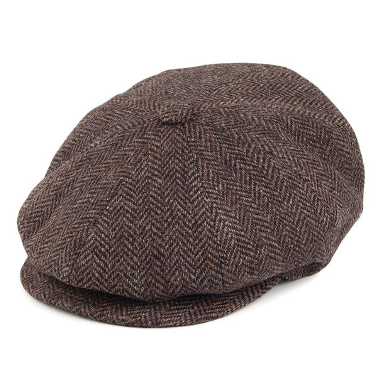Bailey Hats Galvin Herringbone Wool Newsboy Cap - Brown