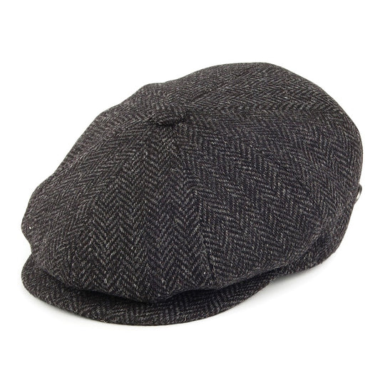 Bailey Hats Galvin Herringbone Wool Newsboy Cap - Black
