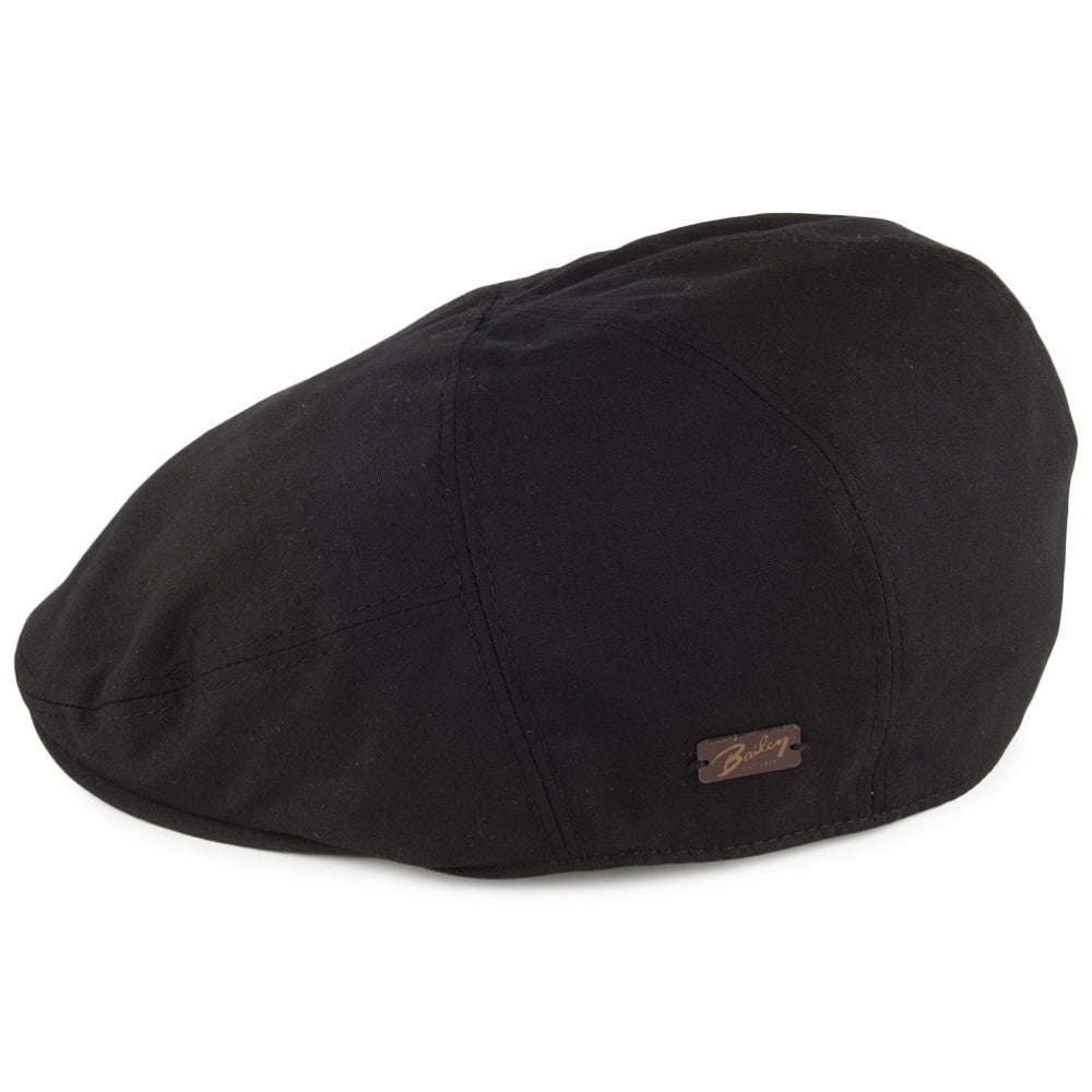 Bailey Hats Graham Showerproof Flat Cap - Black