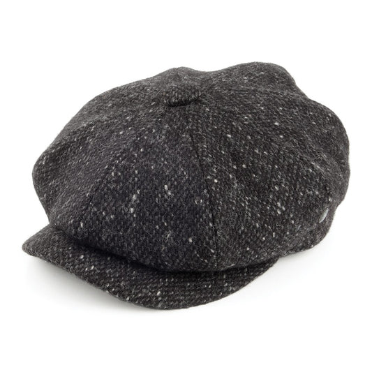 City Sport Donegal Tweed Marl Newsboy Cap - Charcoal