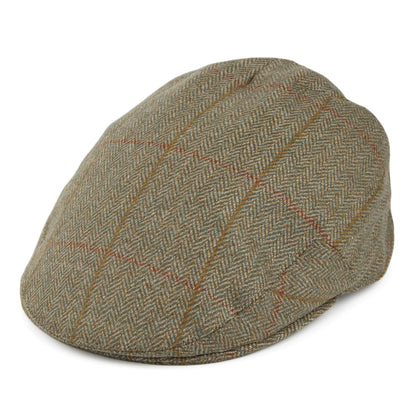 Olney Hats Kinloch Saxony Tweed Flat Cap - Sage
