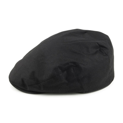Failsworth Hats Waxed Cotton Flat Cap - Black