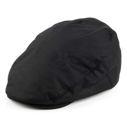 Failsworth Hats Waxed Cotton Flat Cap - Black