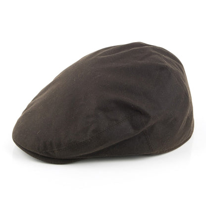 Failsworth Hats Waxed Cotton Flat Cap - Olive