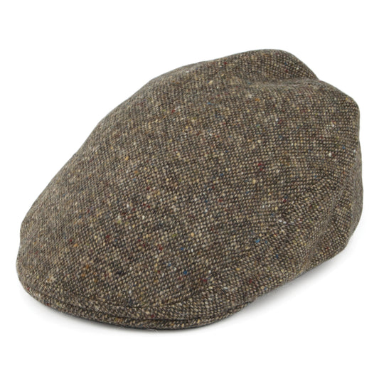 Olney Hats Hereford Pure Wool Tweed Flat Cap - Brown